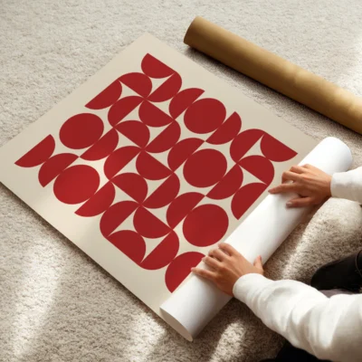 Bauhaus Art Print – Red Circles Balance