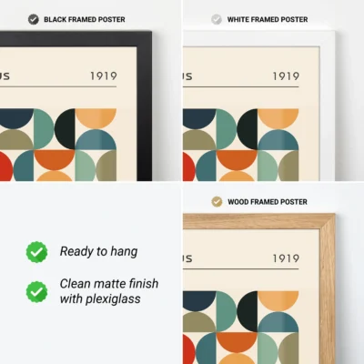 Bauhaus Abstract Geometric Wall Art – Minimalist Retro Poster