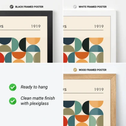 Bauhaus Wandbild – Farbige Halbkreise