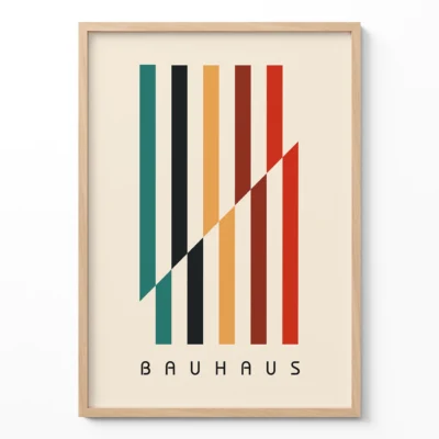 Bauhaus Modern Geometric Wall Art – Minimalist Retro Poster