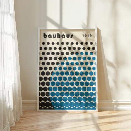 Bauhaus Wandbild – Kreisregen Blau