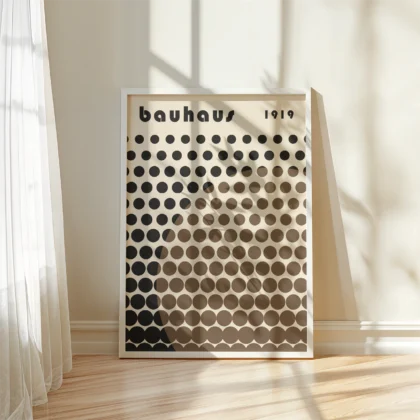 Bauhaus Wandbild – Kreisregen Braun