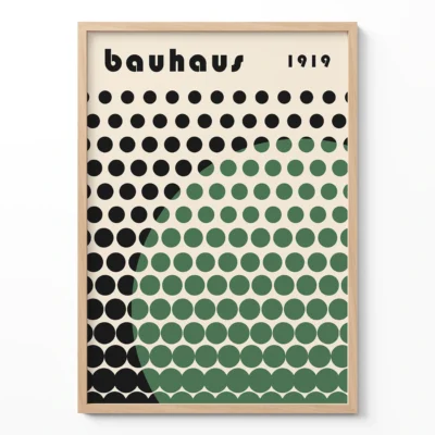 Bauhaus Minimalist Geometric Wall Art Poster Green