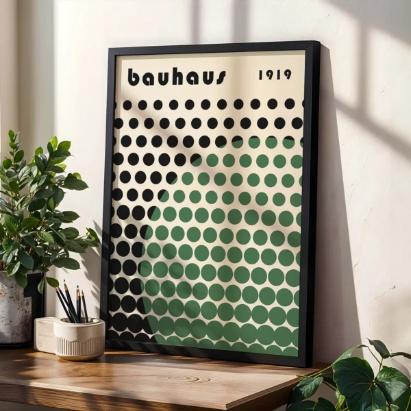 Bauhaus Minimalist Geometric Wall Art Poster Green