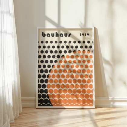 Bauhaus Print – Orange Circle Matrix