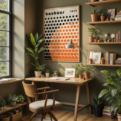 Bauhaus Print – Orange Circle Matrix