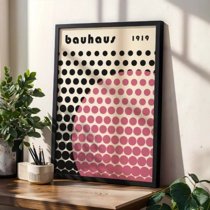 Bauhaus paveikslas – Rožinių apskritimų lietus