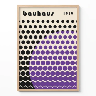 Bauhaus Geometric Abstract Art Poster – Solar Mesh Purple