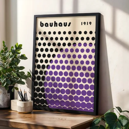 Bauhaus Print – Purple Circle Matrix