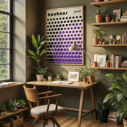 Bauhaus Print – Purple Circle Matrix