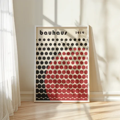 Bauhaus Wandbild – Kreisregen Rot