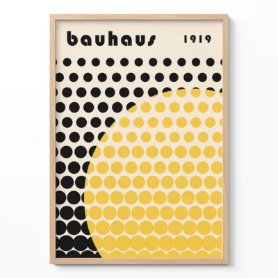 Bauhaus Minimalist Poster Wall Art – Solar Mesh Yellow