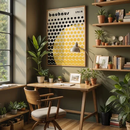 Bauhaus Print – Yellow Circle Matrix