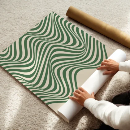 Bauhaus Wandbild – Grüne Wellen