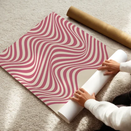 Modern Bauhaus Print – Pink Waves