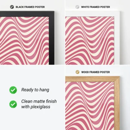 Modern Bauhaus Print – Pink Waves