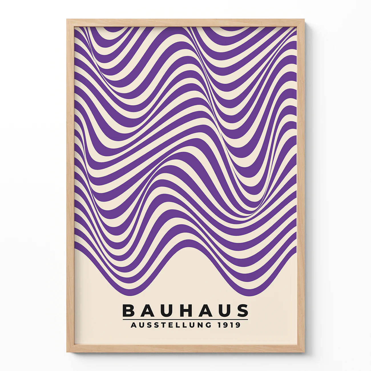 Abstract Waves Wall Art – Purple Bauhaus Print Poster
