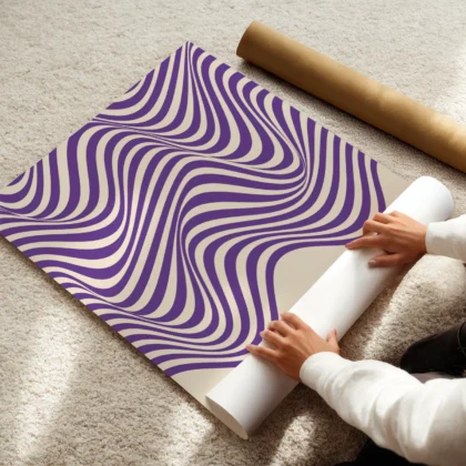 Modern Bauhaus Print – Purple Waves