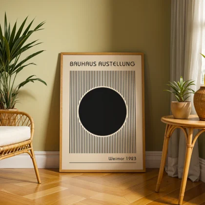 Bauhaus Wandbild – Schwarzer Kreis