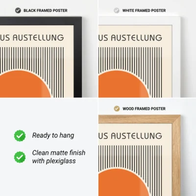 Orange Abstract Artwork – Bauhaus Poster Circle Lines