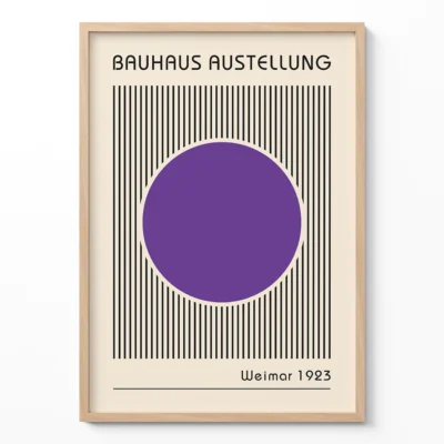 Purple Abstract Artwork – Bauhaus Poster Circle Lines