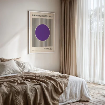 Purple Abstract Artwork – Bauhaus Poster Circle Lines