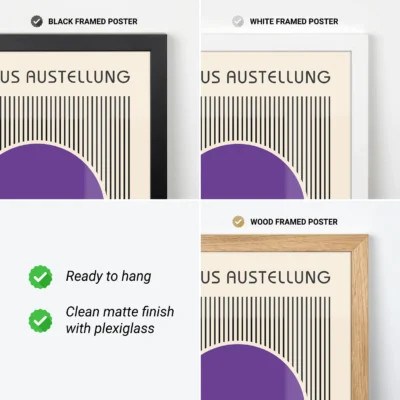 Purple Abstract Artwork – Bauhaus Poster Circle Lines