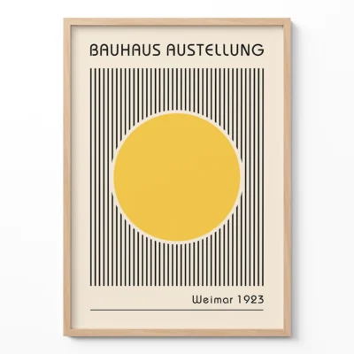 Yellow Abstract Artwork – Bauhaus Poster Circle Lines