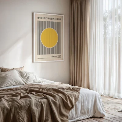 Yellow Abstract Artwork – Bauhaus Poster Circle Lines