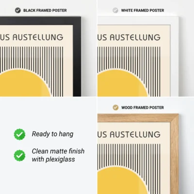 Yellow Abstract Artwork – Bauhaus Poster Circle Lines