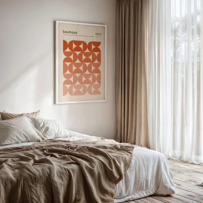 Modern minimalist wall art gradient semi-circles on cream background