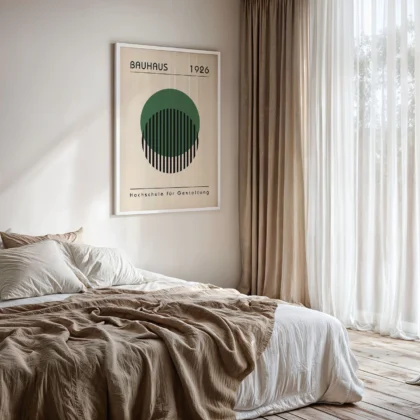 Bauhaus Wall Art – Green Circle Composition