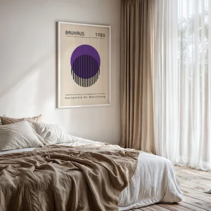 Bauhaus Wall Art – Purple Circle Composition