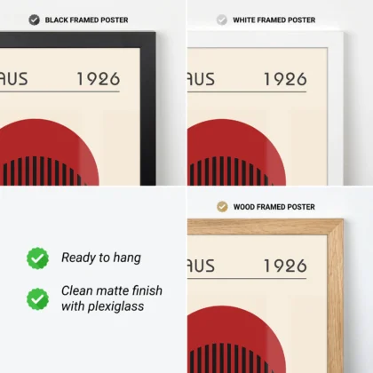 Bauhaus Wandbild – Roter Kreis mit Linien