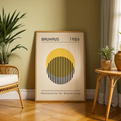 Bauhaus Wall Art – Yellow Circle Composition