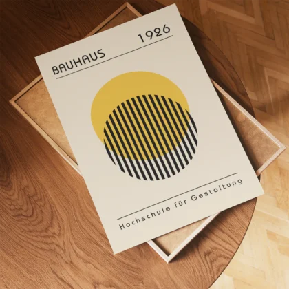Bauhaus Wall Art – Yellow Circle Composition
