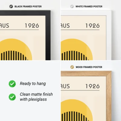 Vintage wall decor bold yellow circle and stripe pattern