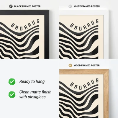 Abstract Artwork – Brown Bauhaus Print Waves Motion