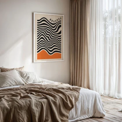 Bauhaus Print – Orange Waves Motion