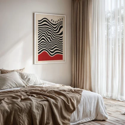 Bauhaus Wandbild – Wellenmuster Rot