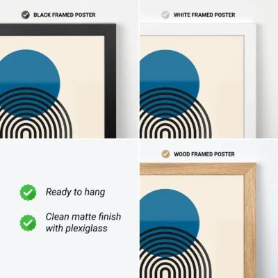 Contemporary Abstract Wall Art Blue Sun Arch – Bauhaus Poster