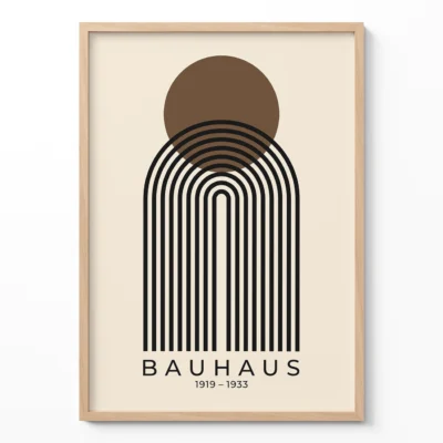 Contemporary Abstract Wall Art Brown Sun Arch – Bauhaus Print