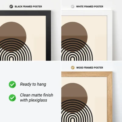 Contemporary Abstract Wall Art Brown Sun Arch – Bauhaus Print