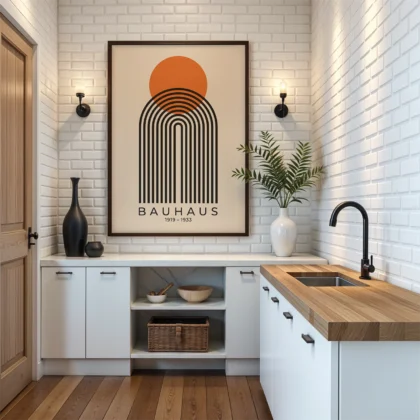Bauhaus Print – Orange Sun Arch