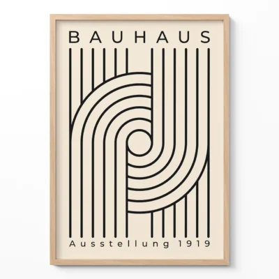 Modernist Geometric Poster – Linear Harmony Bauhaus Print
