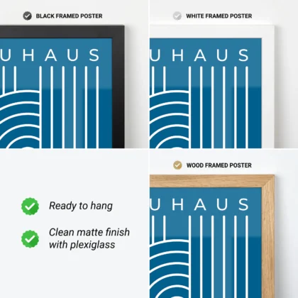 Bauhaus Wandbild – Linienkomposition Blau