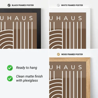 Bauhaus Wandbild – Linienkomposition Braun
