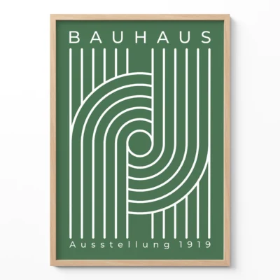 Bauhaus 1919 Poster Green Linear Harmony