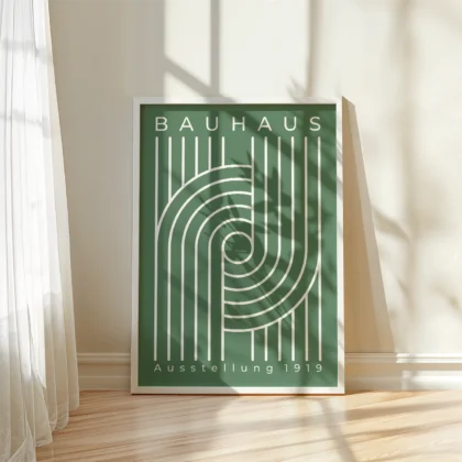 Bauhaus paveikslas – Linijų kompozicija (žalia)