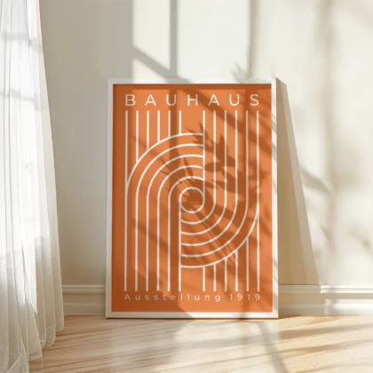 Bauhaus Art Print – Orange Urban Arcs